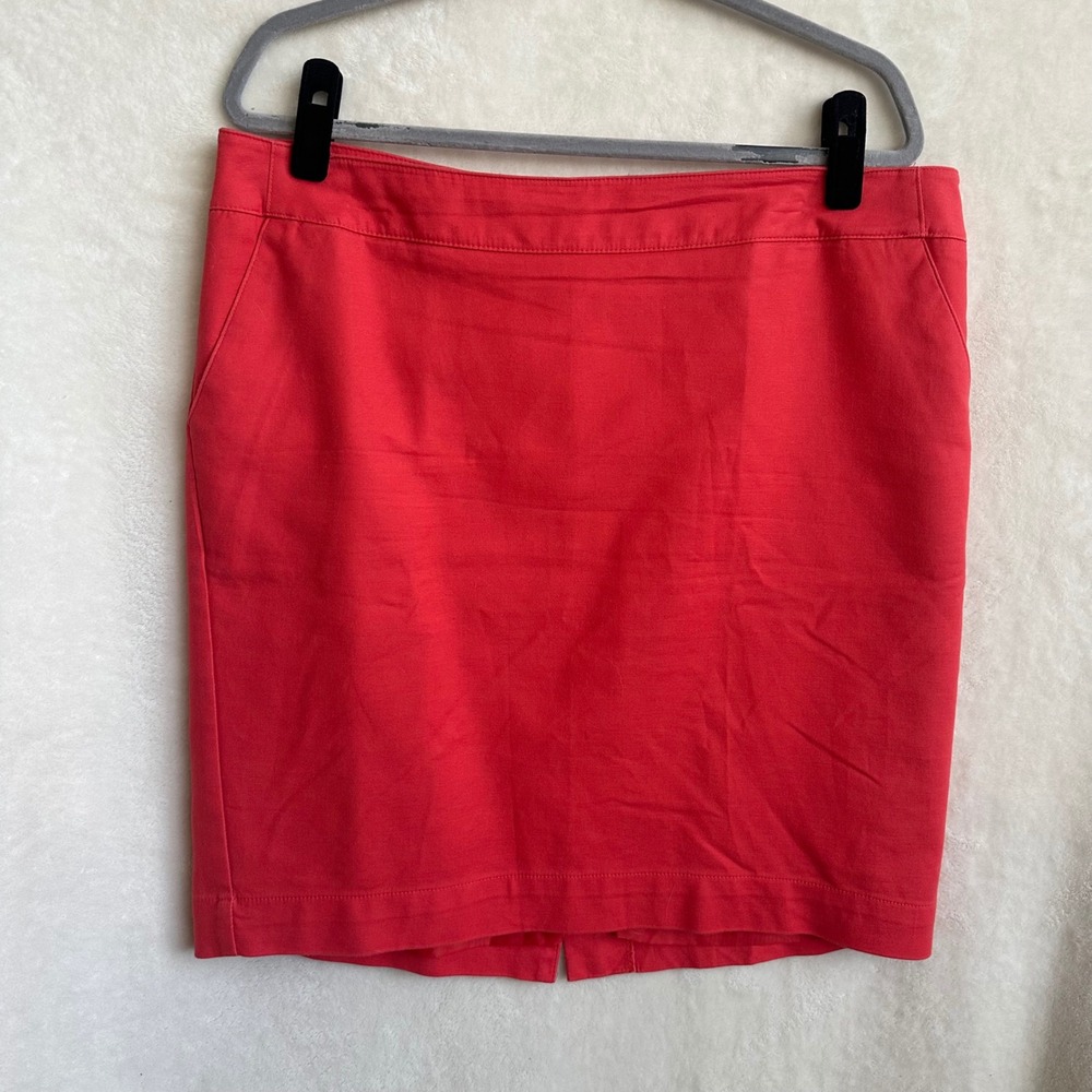 Merona Coral‎ Stretch Cotton Pencil Skirt with Pockets Size 14